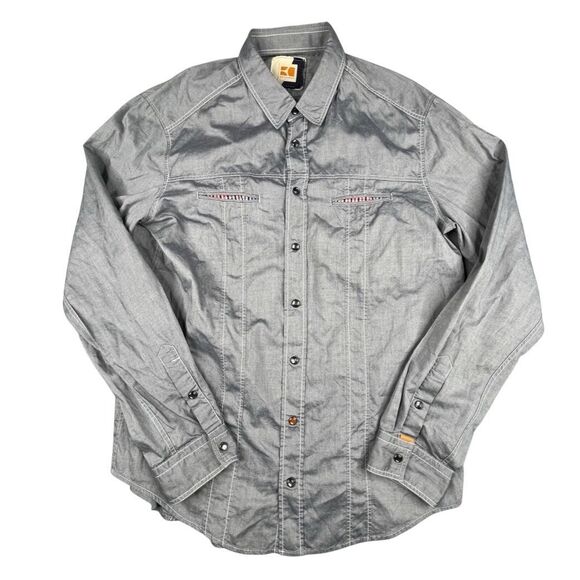 Men’s Hugo Orange Hugo Boss Snap Up Shirt, XL. Grey - Picture 1 of 16